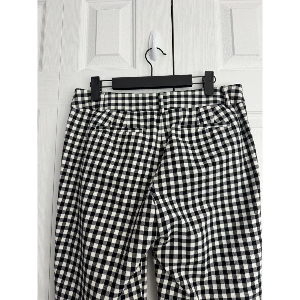 Talbots Chatham Ankle Pant Women's 8 Black White Gingham Pull-On Classic Hipster - Picture 3 of 9